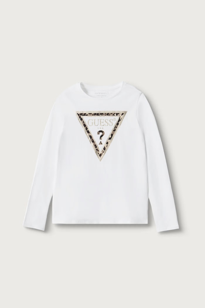 Guess Longsleeve pentru copii din bumbac alb J6BI02.K5771.9BY2