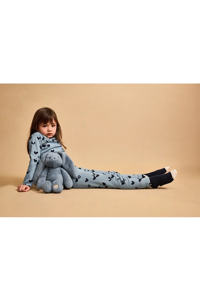Longsleeve dziecięcy bawełniany z elastanem Nieve Printed Longsleeve Rib T-shirt Liewood LW20679.9BY2 niebieski
