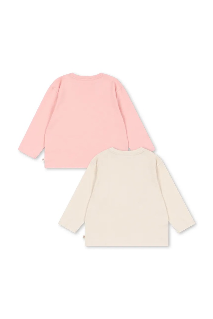 Konges Sløjd tričko s dlhým rukávom detské bavlnené 2 PACK LIN LS TEE GOTS 2-pak KS105846.G.9BY2 ružová AW26