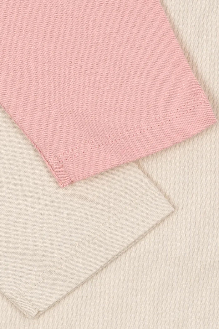 Konges Sløjd tričko s dlhým rukávom detské bavlnené 2 PACK LIN LS TEE GOTS 2-pak ružová KS105846.G.9BY2