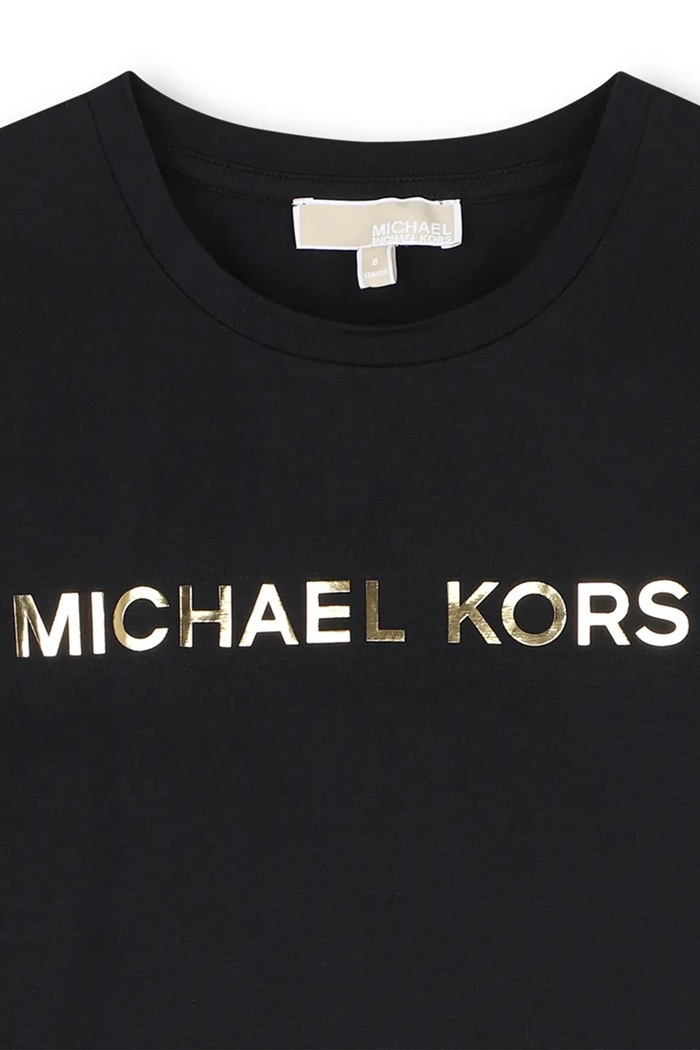 Dziewczynka Michael Kors Longsleeve dziecięcy z bawełną R30829.156 czarny