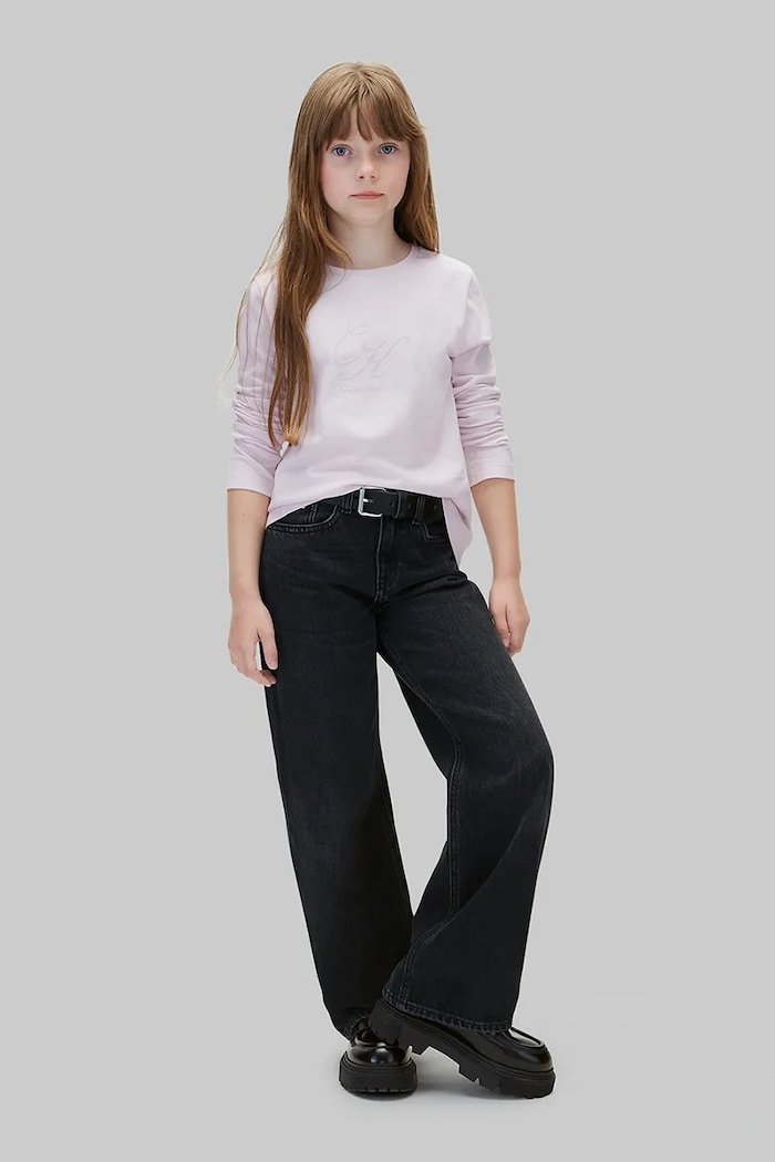 Dziewczynka Calvin Klein Jeans Longsleeve dziecięcy bawełniany LVCKFJA15G.128.170.9BY2 fioletowy