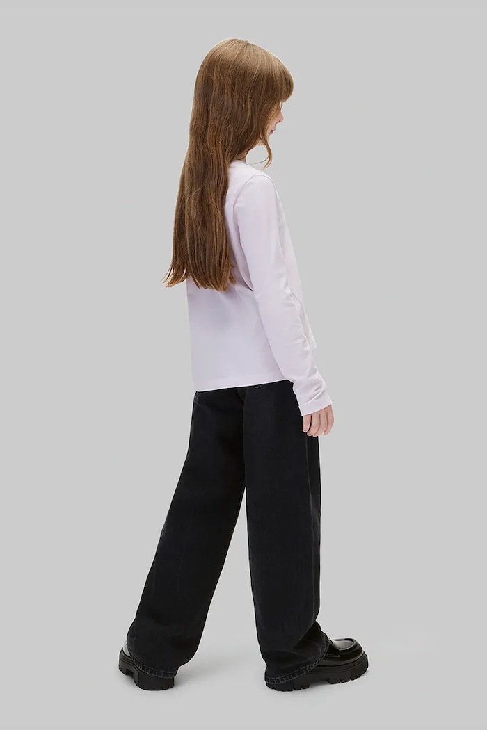 Longsleeve dziecięcy bawełniany Calvin Klein Jeans LVCKFJA15G.128.170.9BY2 fioletowy