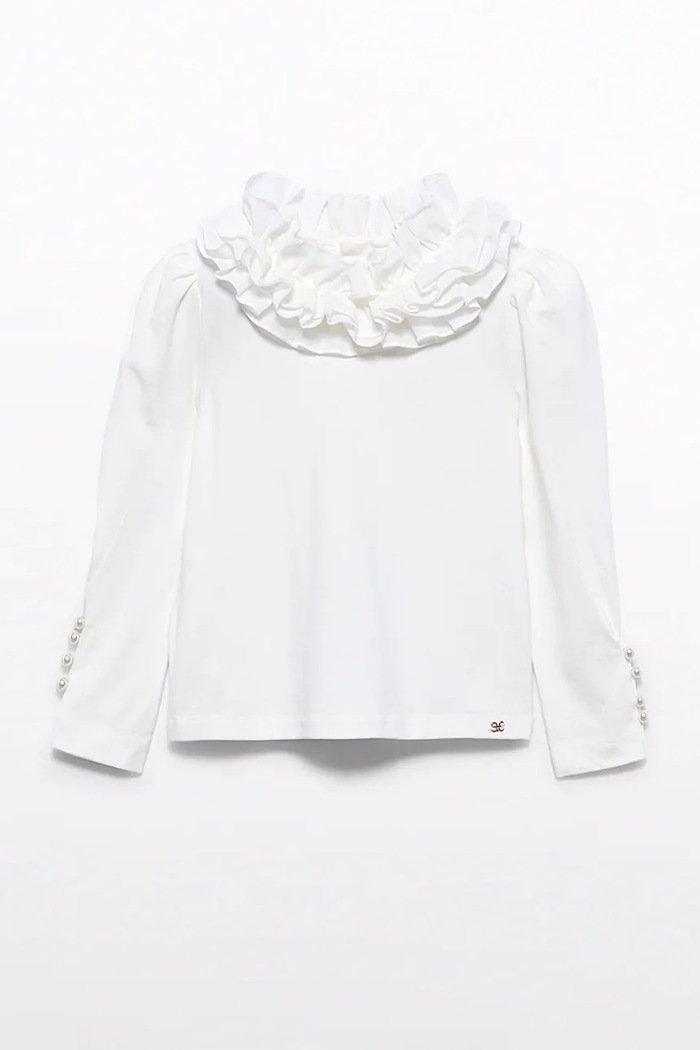 Abel&Lula bluza s volanima za djecu s pamukom 5617.7.Mini.9BY2 bijela AW26