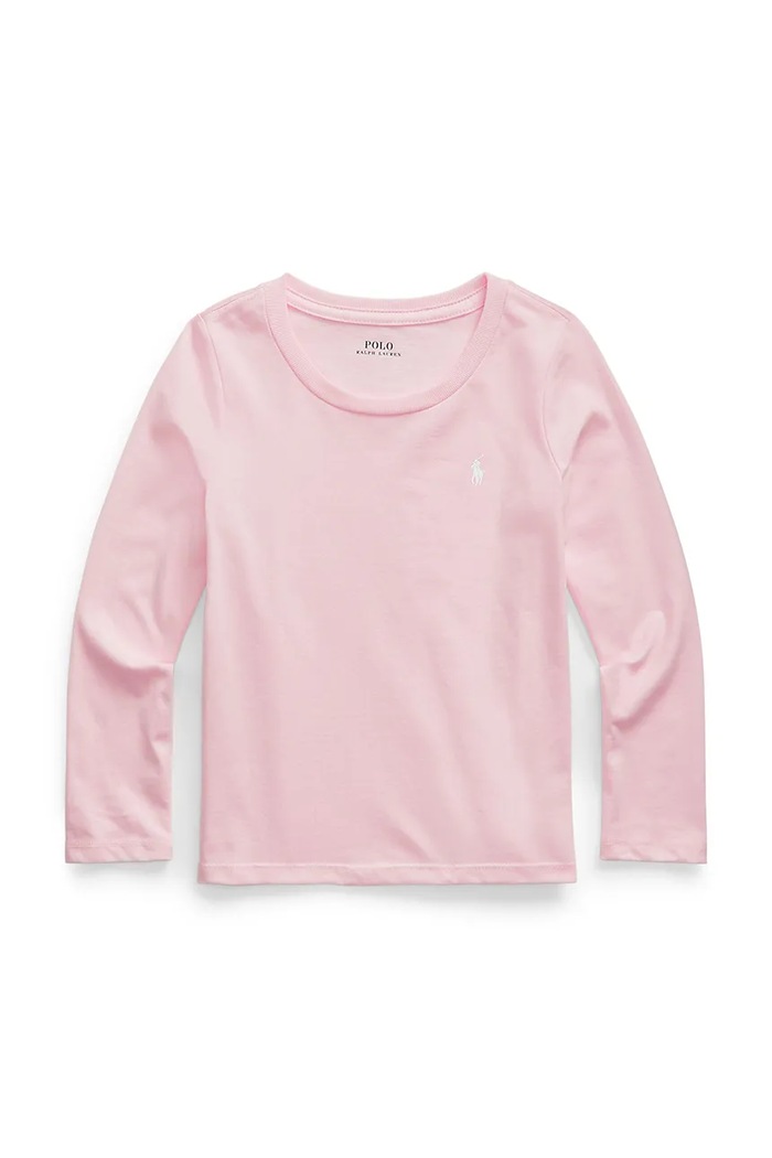 Polo Ralph Lauren tričko s dlhým rukávom detské bavlnené ružová 312841122004