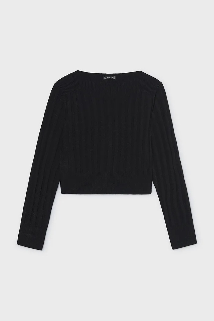 Mayoral Longsleeve pentru copii cu vâscoză negru 7066.8F.Junior.9BY2