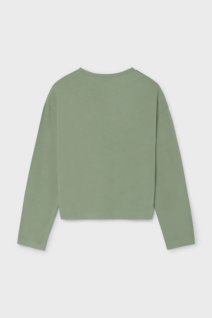 Mayoral блуза с дълги ръкави за деца от памук 7064.8E.Junior.9BY2 зелен AW26