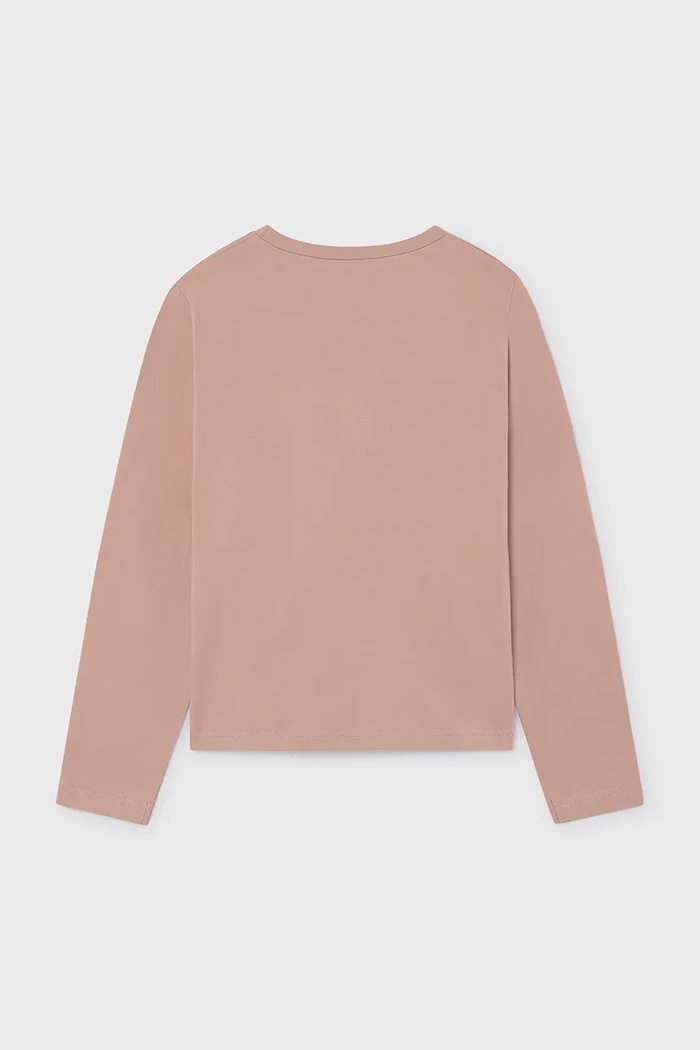 Mayoral longsleeve dziecięcy bawełniany z elastanem 7058.8B.Junior.9BY2 różowy AW26