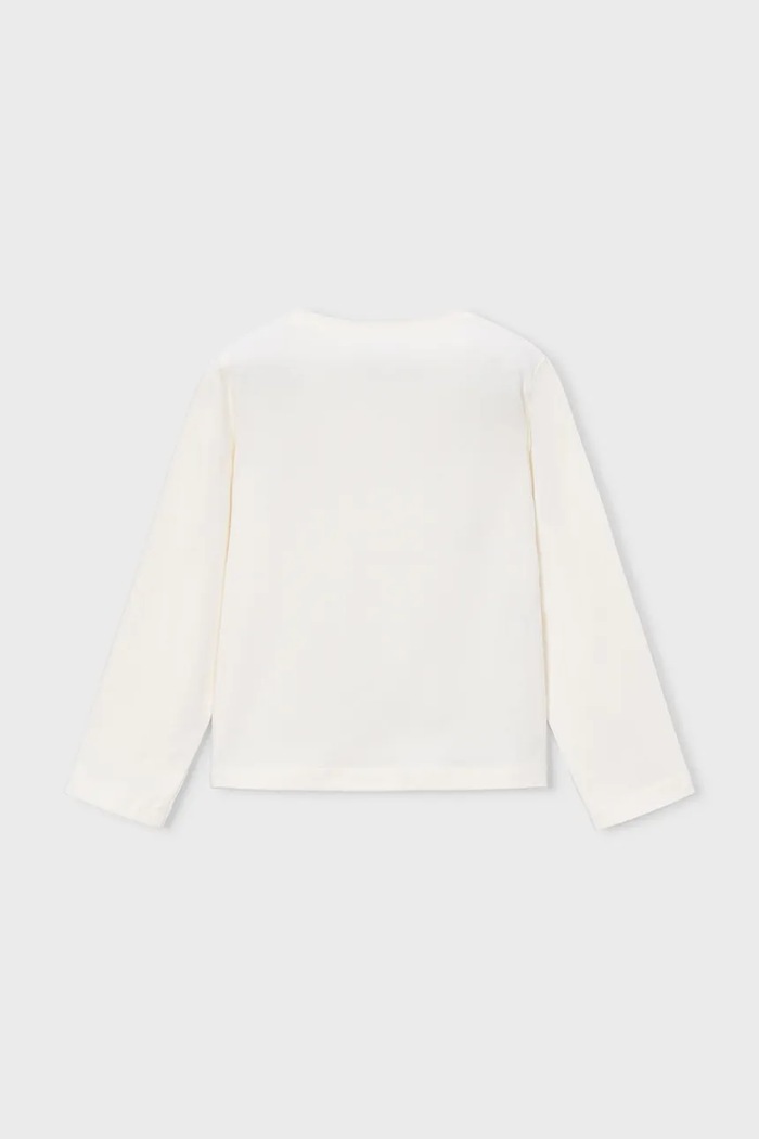 Dziewczynka Mayoral longsleeve dziecięcy bawełniany z elastanem 4035.6L.Mini.9BY2 biały