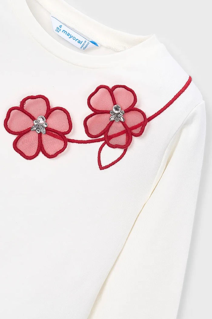 Dievča Mayoral tričko s dlhým rukávom detské bavlnené s elastanom 4035.6L.Mini.9BY2 béžová