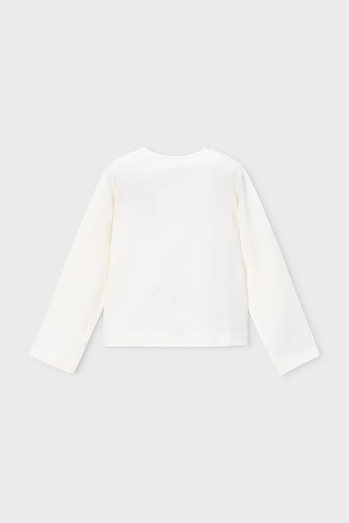 Mayoral longsleeve dziecięcy bawełniany z elastanem 4034.6K.Mini.9BY2 beżowy AW26