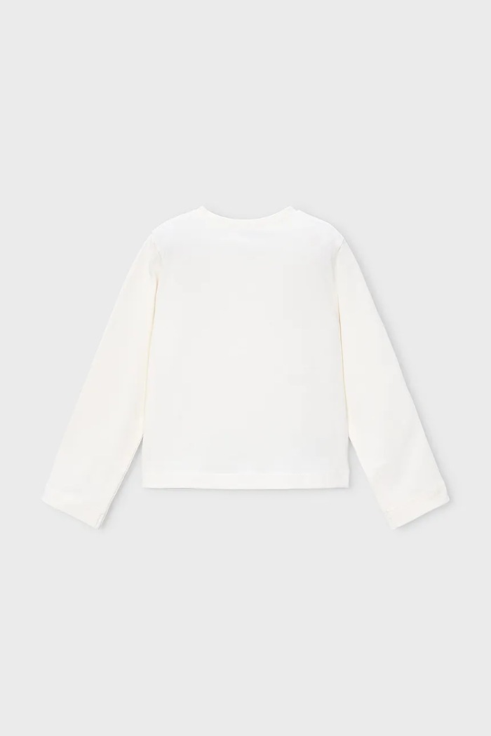 Mayoral longsleeve dziecięcy bawełniany z elastanem 4034.6K.Mini.9BY2 beżowy AW26