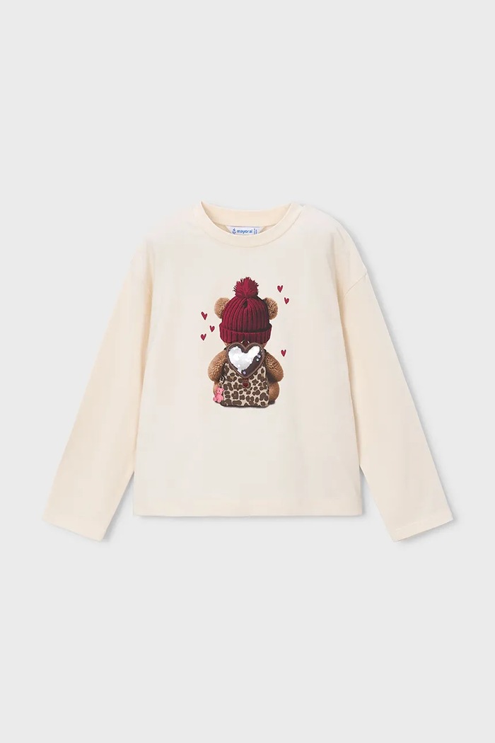 Mayoral μακρυμάνικο παιδικό με βαμβάκι μπεζ 4027.6A.Mini.9BY2