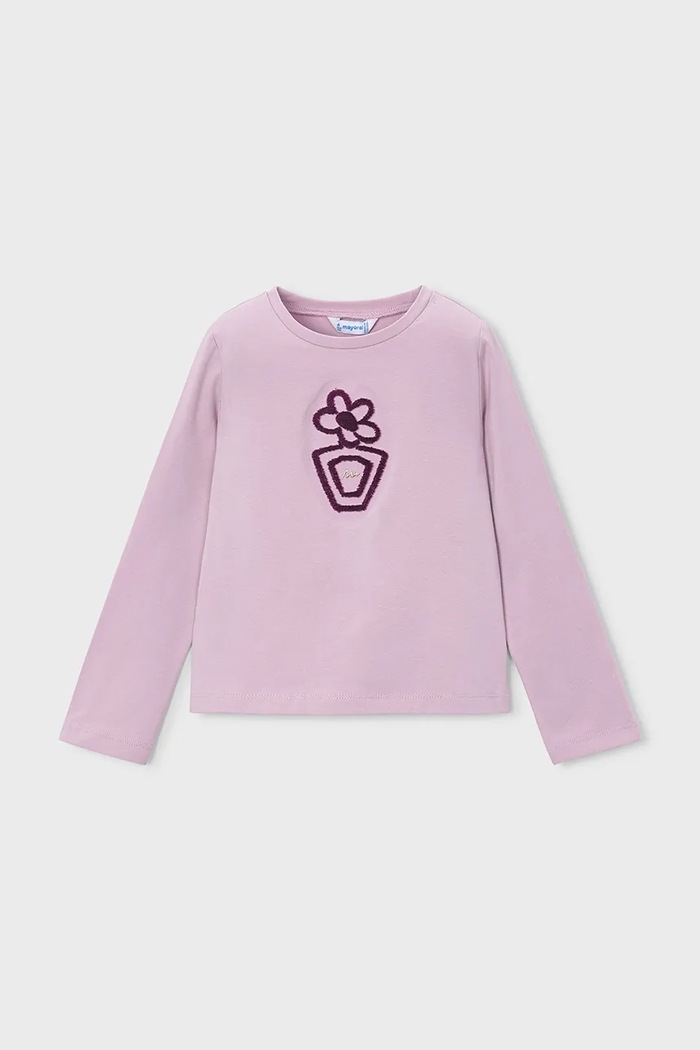 Mayoral longsleeve dziecięcy z bawełną różowy 178.6H.Mini.9BY2