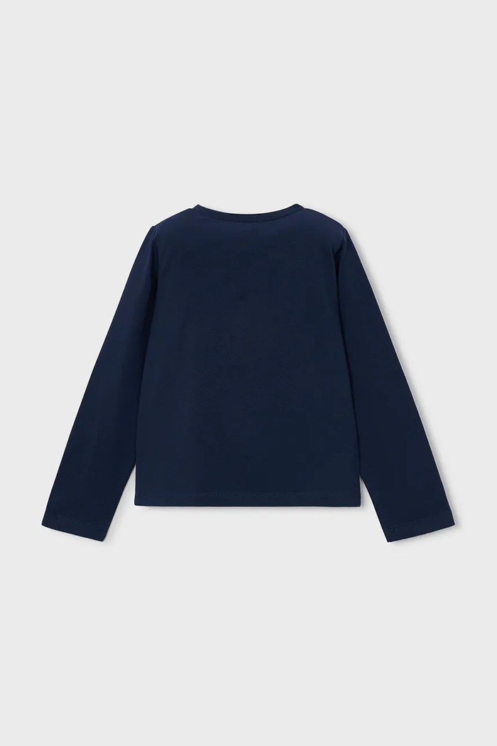 Mayoral блуза с дълги ръкави за деца с памук 178.6H.Mini.9BY2 тъмносин AW26
