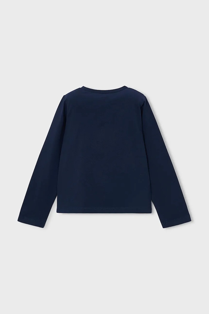 Mayoral блуза с дълги ръкави за деца с памук 178.6H.Mini.9BY2 тъмносин AW26
