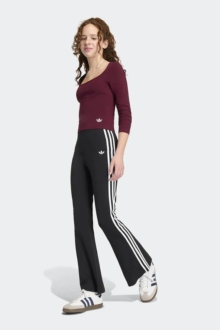 Dziewczynka adidas Originals Longsleeve dziecięcy bawełniany z elastanem KR0895 bordowy