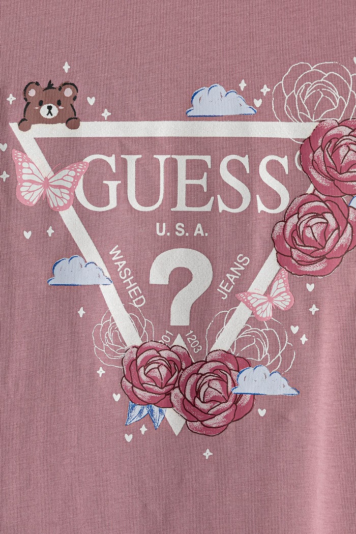 Dievča Guess Tričko s dlhým rukávom detské bavlnené s elastanom K6YI24.K3732.9BY2 ružová