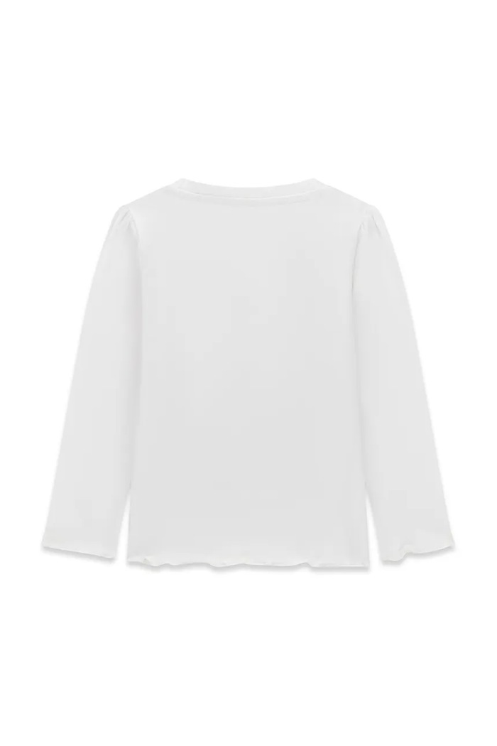 Guess longsleeve pentru copii, din bumbac cu elastan K6YI11.K3676.9BY2 alb AW26