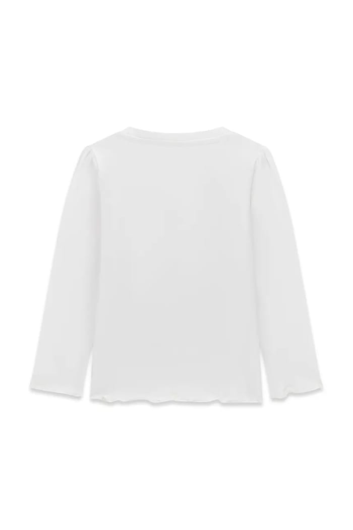 Guess longsleeve pentru copii, din bumbac cu elastan K6YI11.K3676.9BY2 alb AW26