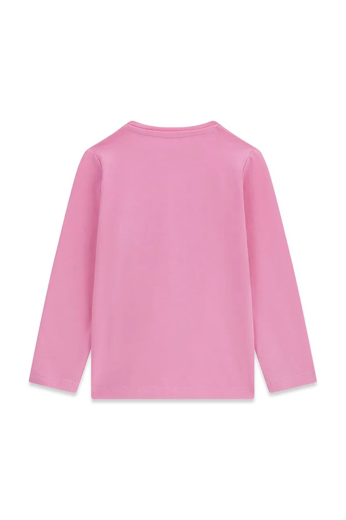 Guess longsleeve dziecięcy bawełniany z elastanem K6YI02.K3663.9BY2 różowy AW26