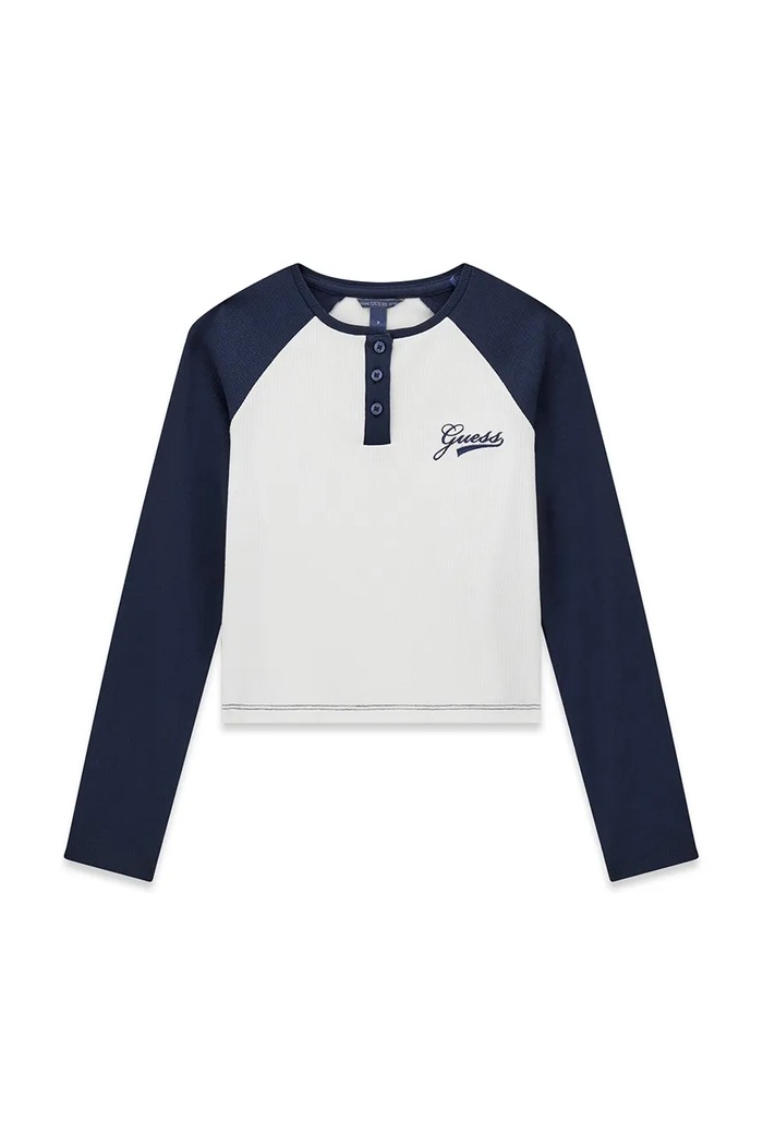 Guess longsleeve dziecięcy bawełniany z elastanem biały J6YI31.K4433.9BY2