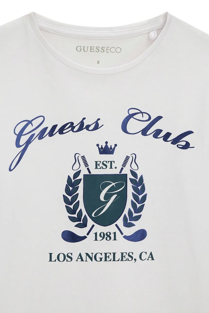 Dziewczynka Guess longsleeve dziecięcy bawełniany z elastanem J6YI21.K3747.9BY2 biały