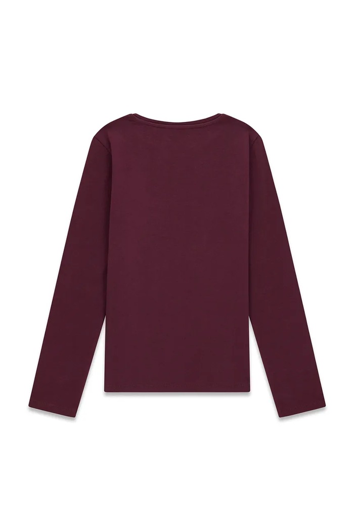 Guess longsleeve dziecięcy bawełniany z elastanem J6YI01.K3664.9BY2 bordowy AW26