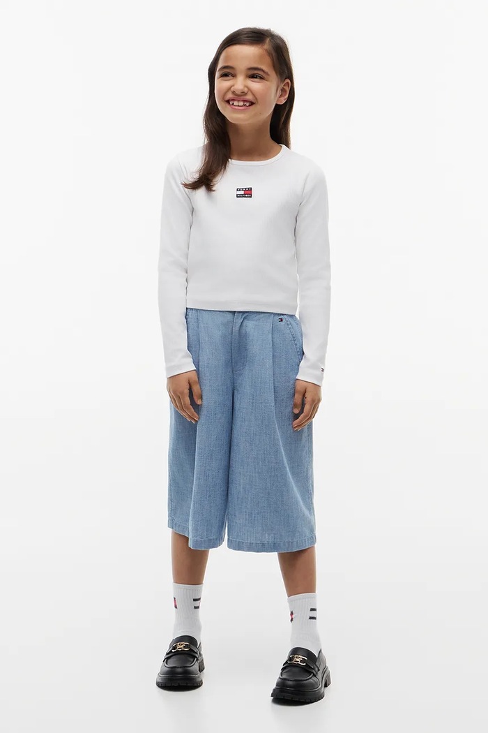 Tommy Hilfiger longsleeve dziecięcy z bawełną biały KG0KG09065.9BY2