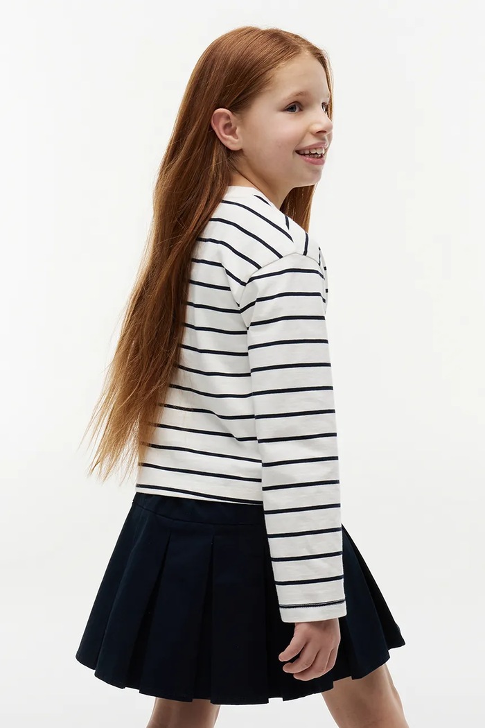 Dziewczynka Tommy Hilfiger longsleeve dziecięcy bawełniany KG0KG09455.9BY2 biały