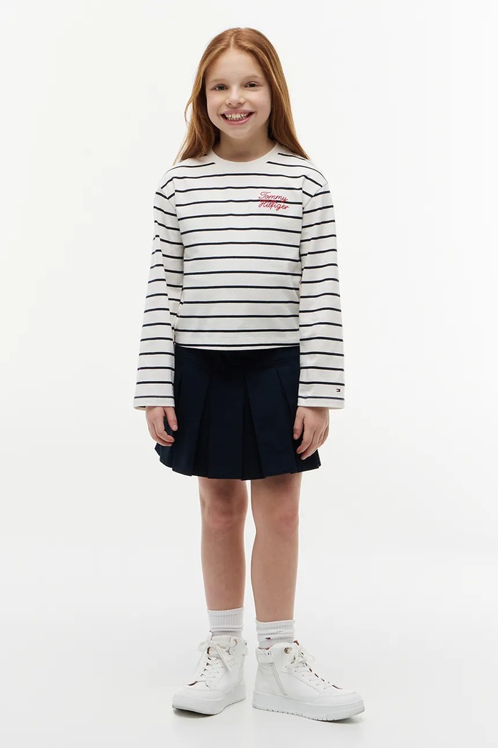 Tommy Hilfiger longsleeve dziecięcy bawełniany biały KG0KG09455.9BY2
