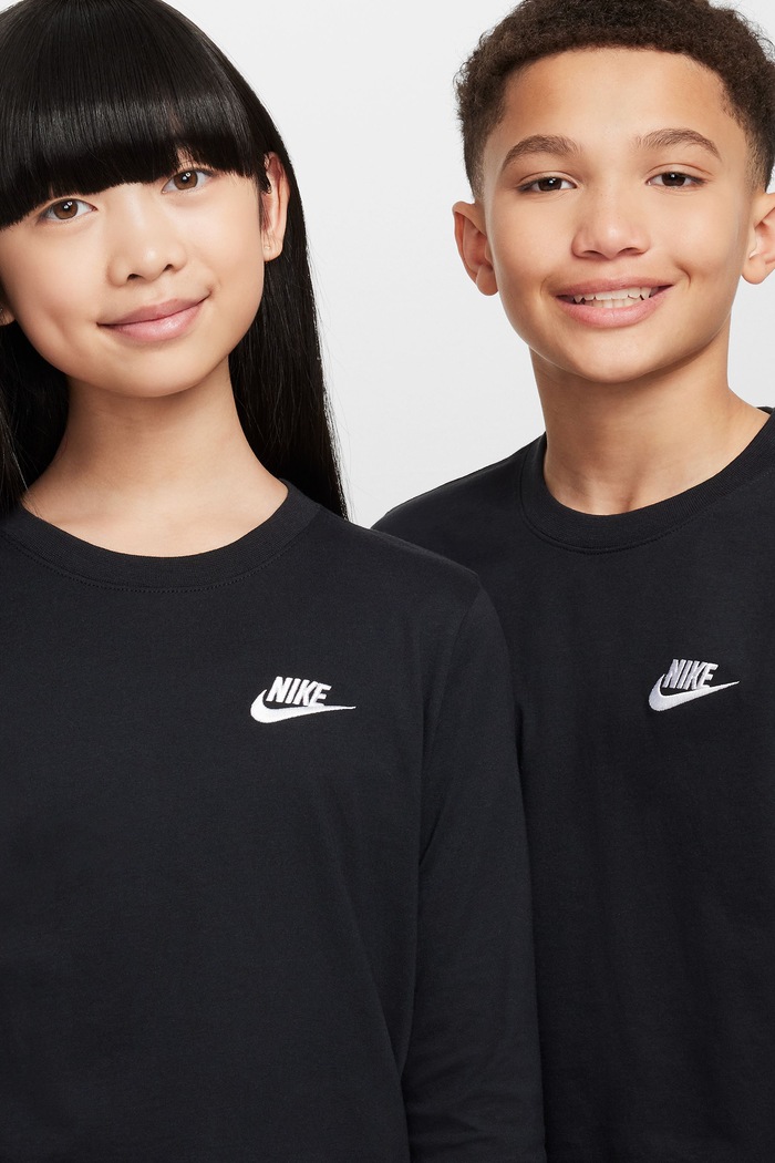 Longsleeve dziecięcy bawełniany Nike Sportswear Nike FZ4946 czarny