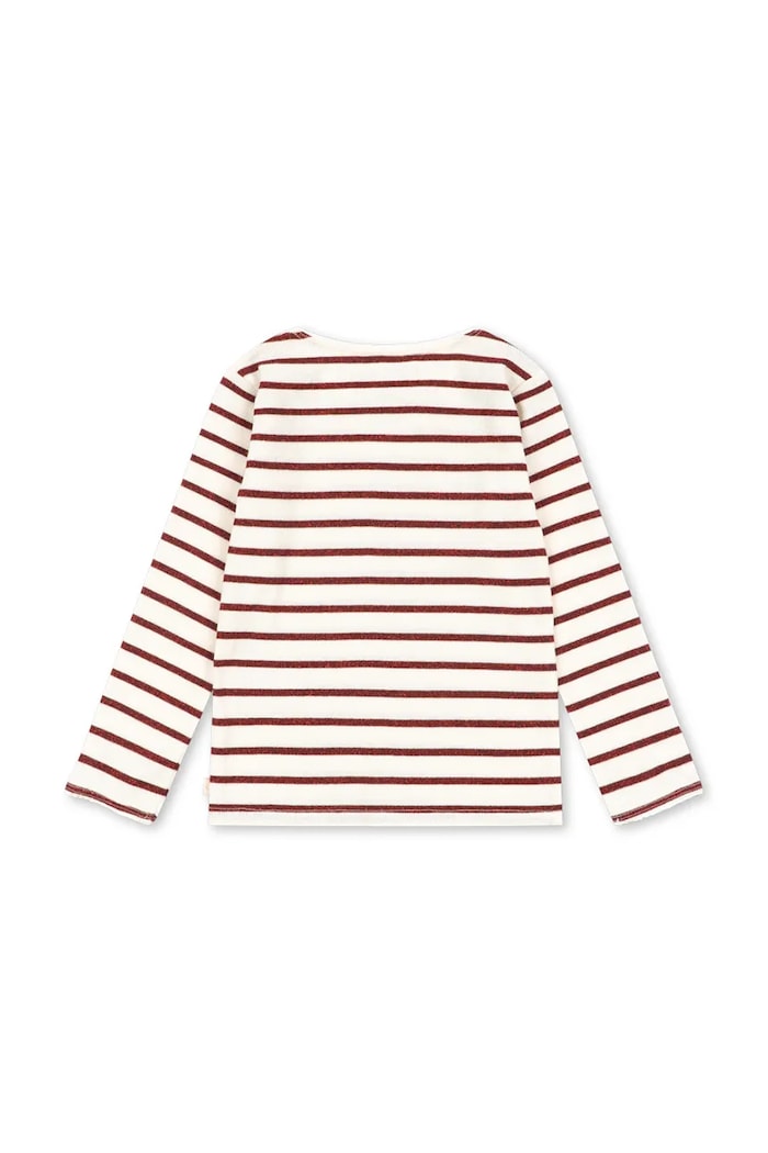 Konges Sløjd Longsleeve dziecięcy z bawełną ROLI STRIPE BLOUSE OCS KS107607.9BY2 beżowy AW26