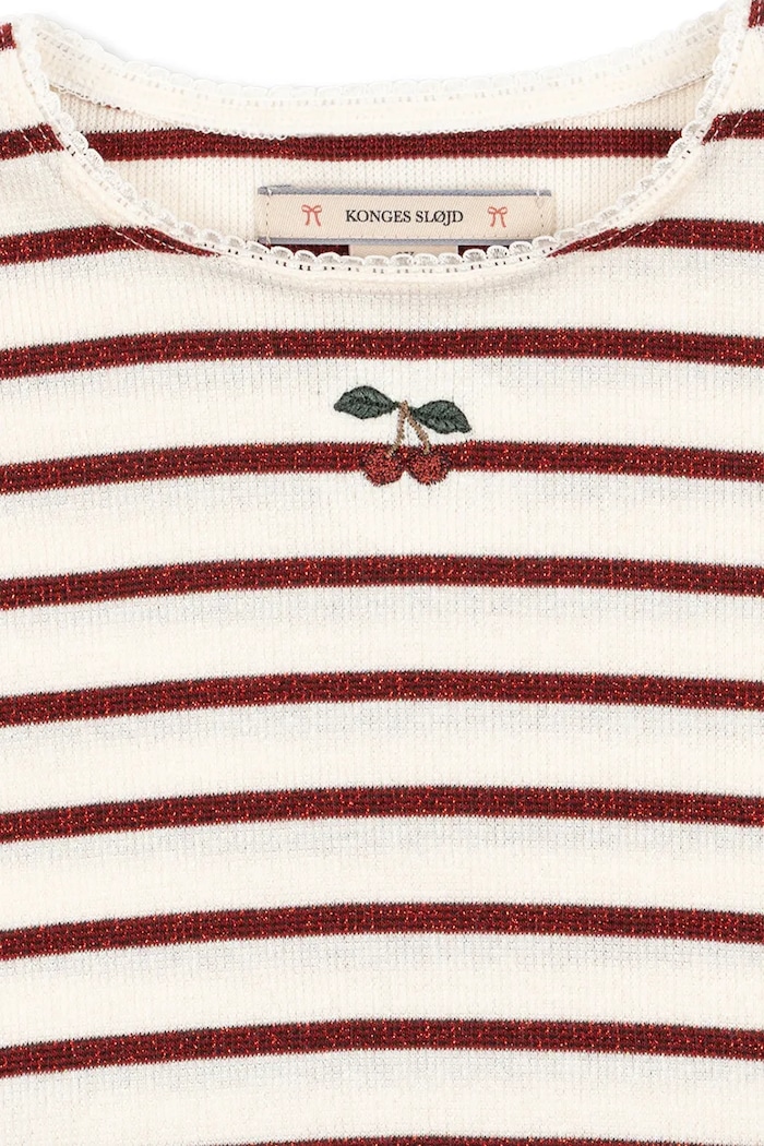 Chłopiec Konges Sløjd Longsleeve dziecięcy z bawełną ROLI STRIPE BLOUSE OCS KS107607.9BY2 beżowy