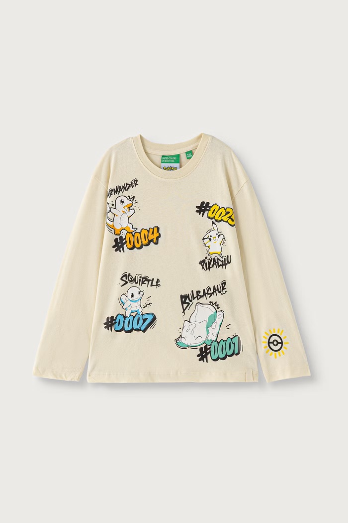 United Colors of Benetton Longsleeve dziecięcy bawełniany beżowy 3XUGG10NT.P.Seasonal