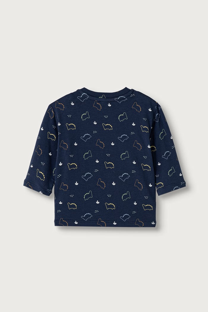 United Colors of Benetton Longsleeve niemowlęcy bawełniany z elastanem 386YA107N.W.Seasonal granatowy AW26
