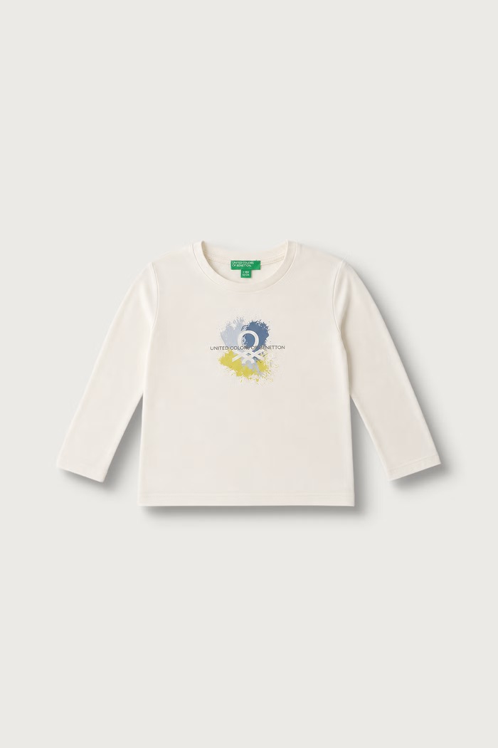 United Colors of Benetton Longsleeve damski bawełniany beżowy 3ATNG10NK.P.Seasonal