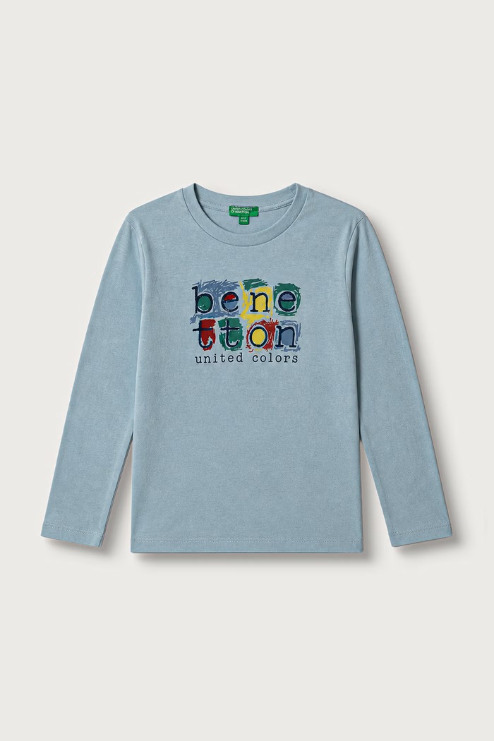 United Colors of Benetton Longsleeve damski bawełniany turkusowy 3ATNG10NK.P.Seasonal