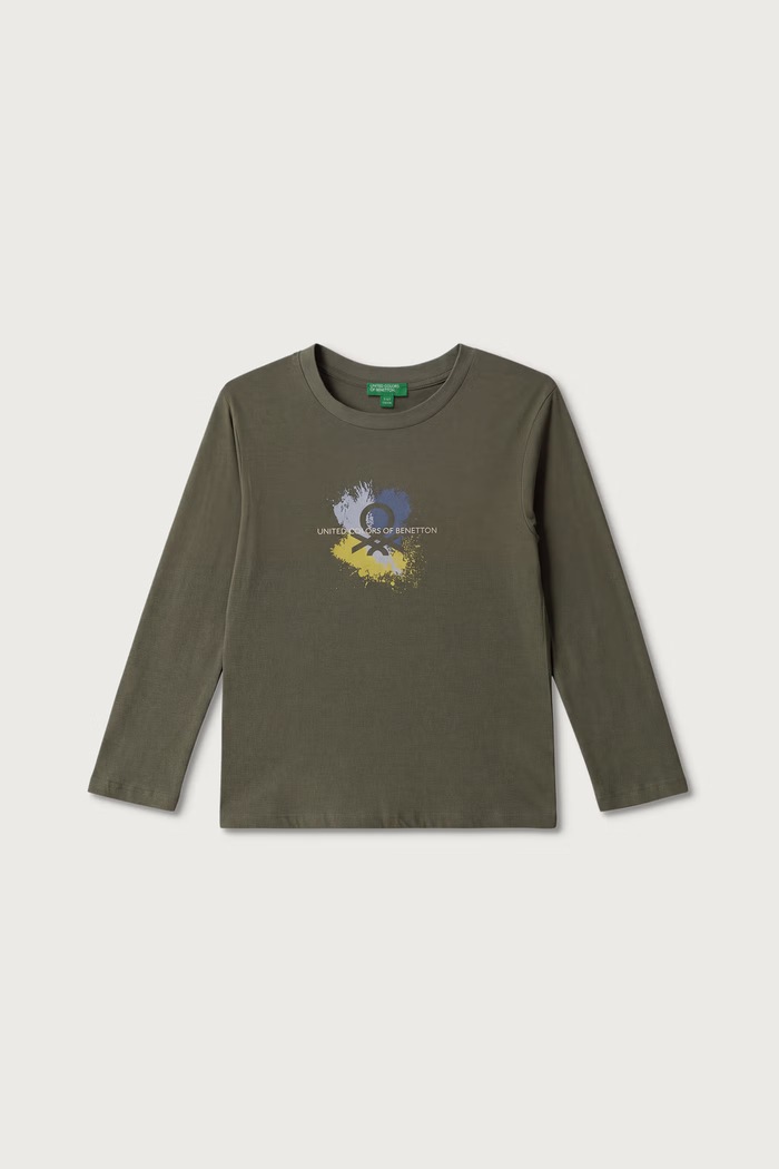 United Colors of Benetton Longsleeve damski bawełniany zielony 3ATNG10NK.P.Seasonal