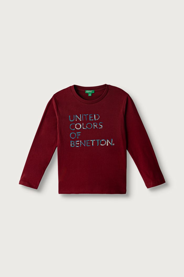 United Colors of Benetton Longsleeve damski bawełniany bordowy 3ATNG10NK.P.Seasonal