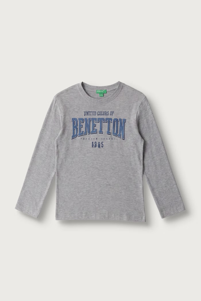 United Colors of Benetton Tričko s dlhým rukávom detské bavlnené sivá 3ATNC10UD.G.Seasonal