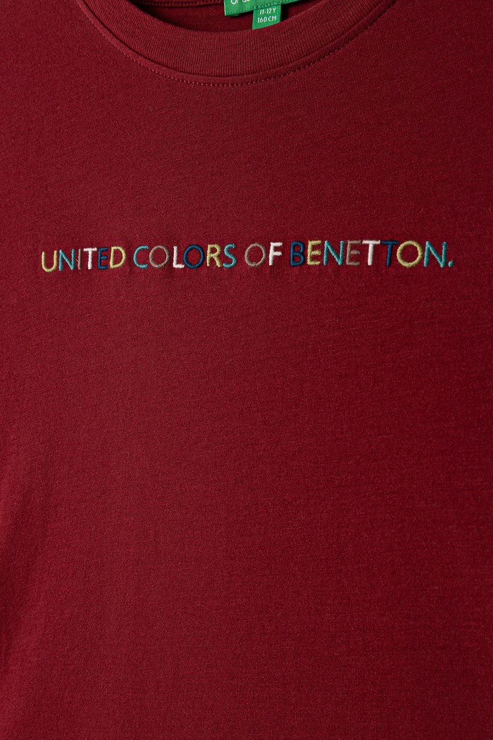 BIMBA United Colors of Benetton Maglietta a maniche lunghe per bambini in cotone 3ATNC10UD.G.Seasonal granata