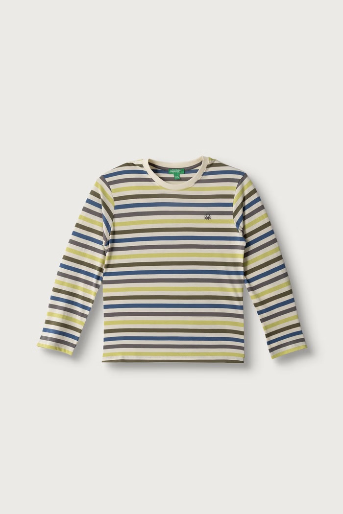 United Colors of Benetton Longsleeve dziecięcy bawełniany beżowy 35NUG10NO.P.Seasonal