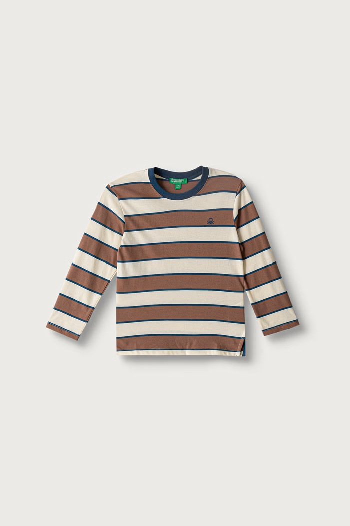 United Colors of Benetton Maglietta a maniche lunghe per bambini in cotone beige 35NUG10NO.P.Seasonal