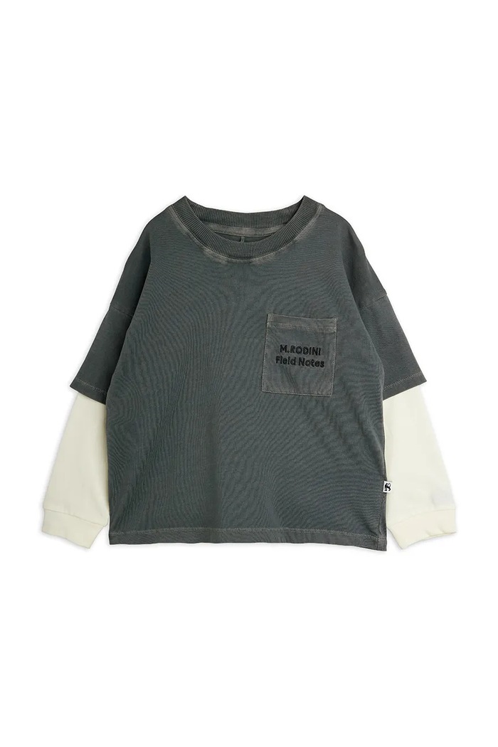 Mini Rodini T-shirt dziecięcy bawełniany 26720141 szary AW26