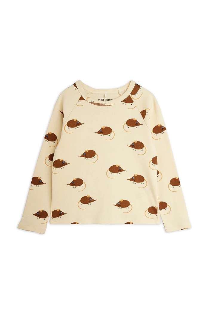 Mini Rodini Longsleeve dziecięcy bawełniany Elephant beżowy 26720128