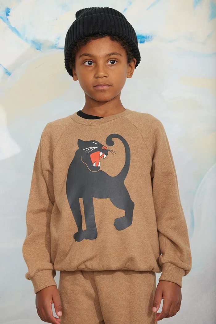 Mini Rodini T-shirt dziecięcy bawełniany Panther brązowy 26720109