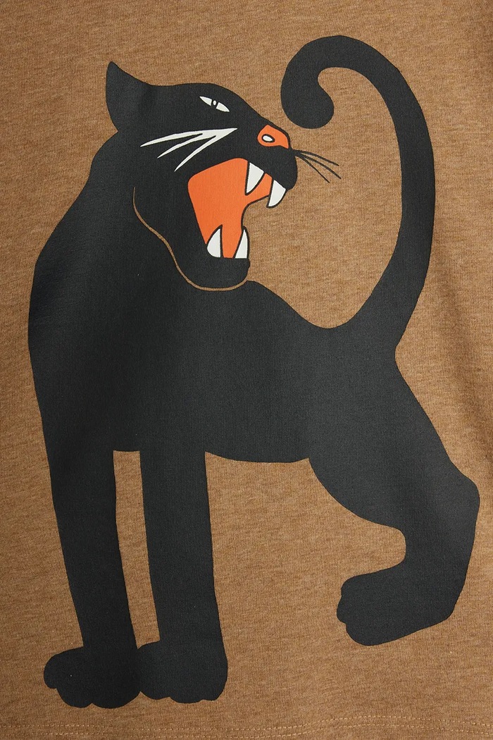 T-shirt dziecięcy bawełniany Panther Mini Rodini 26720109 brązowy