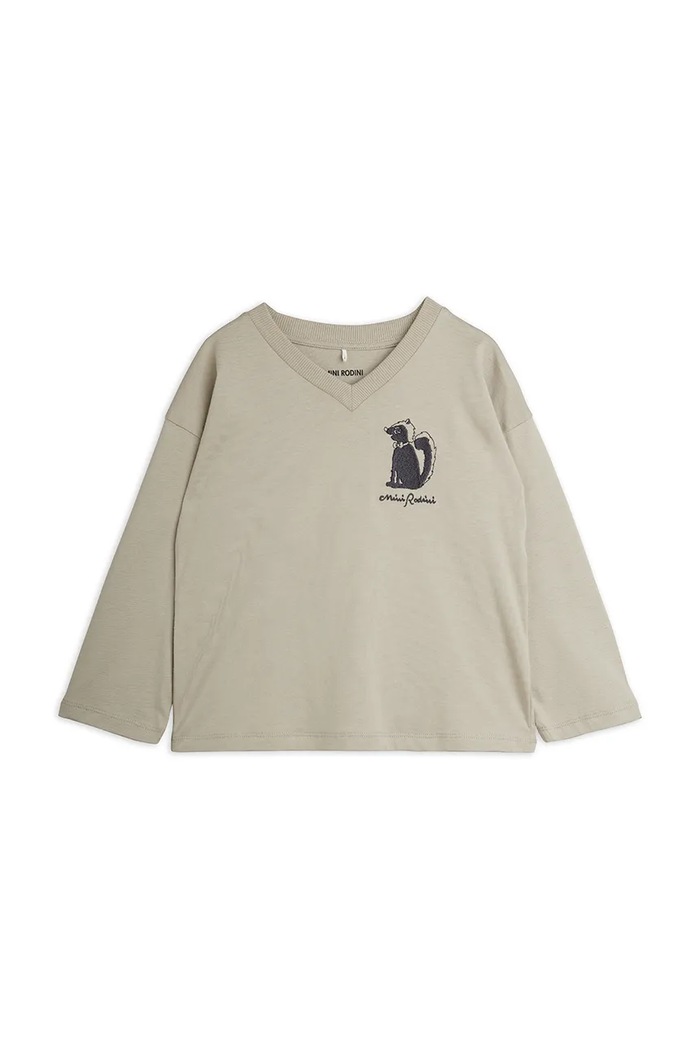 Mini Rodini longsleeve dziecięcy bawełniany Skunk szary 26720113