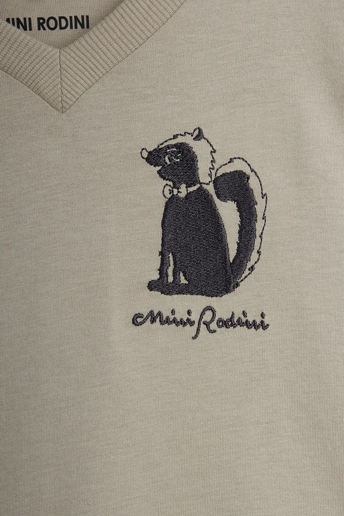 Chłopiec Mini Rodini longsleeve dziecięcy bawełniany Skunk 26720113 szary